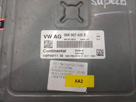 ENGINE CONTROL UNIT ECU CHH CHHB 2.0B 162Kw 220CV SKODA SUPERB II 06K907425E XA2