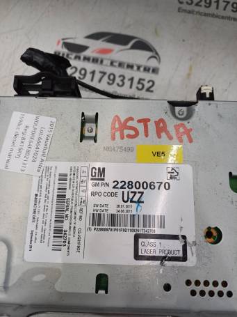 AUTORADIO LETTORE CD 2015 OPEL ASTRA J/CHEVROLET ORLANDO /CRUZE 22800670 VE5