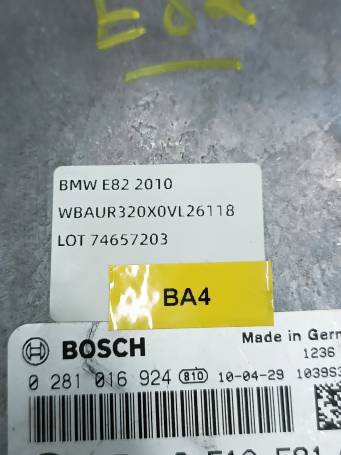  ENGINE CONTROL UNIT ECU E82 2010 8510591-01 851059101 8510591 0281016924 BA4