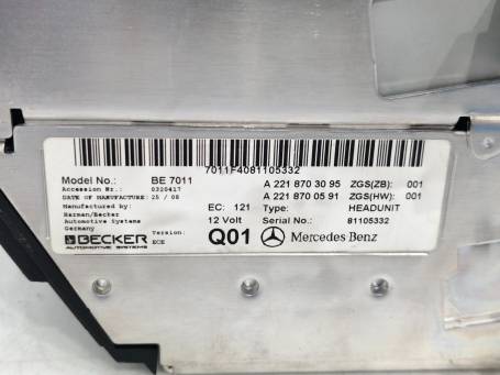  MERCEDES S500 W221 2008 MULTIMEDIA NAVIGATION HEAD UNIT A2218703095 D3