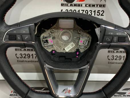 SEAT IBIZA 2016 MULTIFUNCTION LEATHER STEERING WHEEL 5F0419091R AA4
