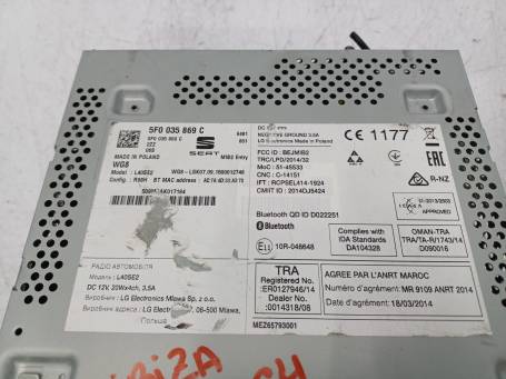 AUTORADIO MULTIMEDIA GPS NAVIGATORE BLUETOOTH SEAT IBIZA 2016 5F0035869C C4