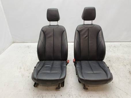 BLACK LEATHER SEAT SET BLACK STITCHING BMW F20 2012 SEDAN 2AA3